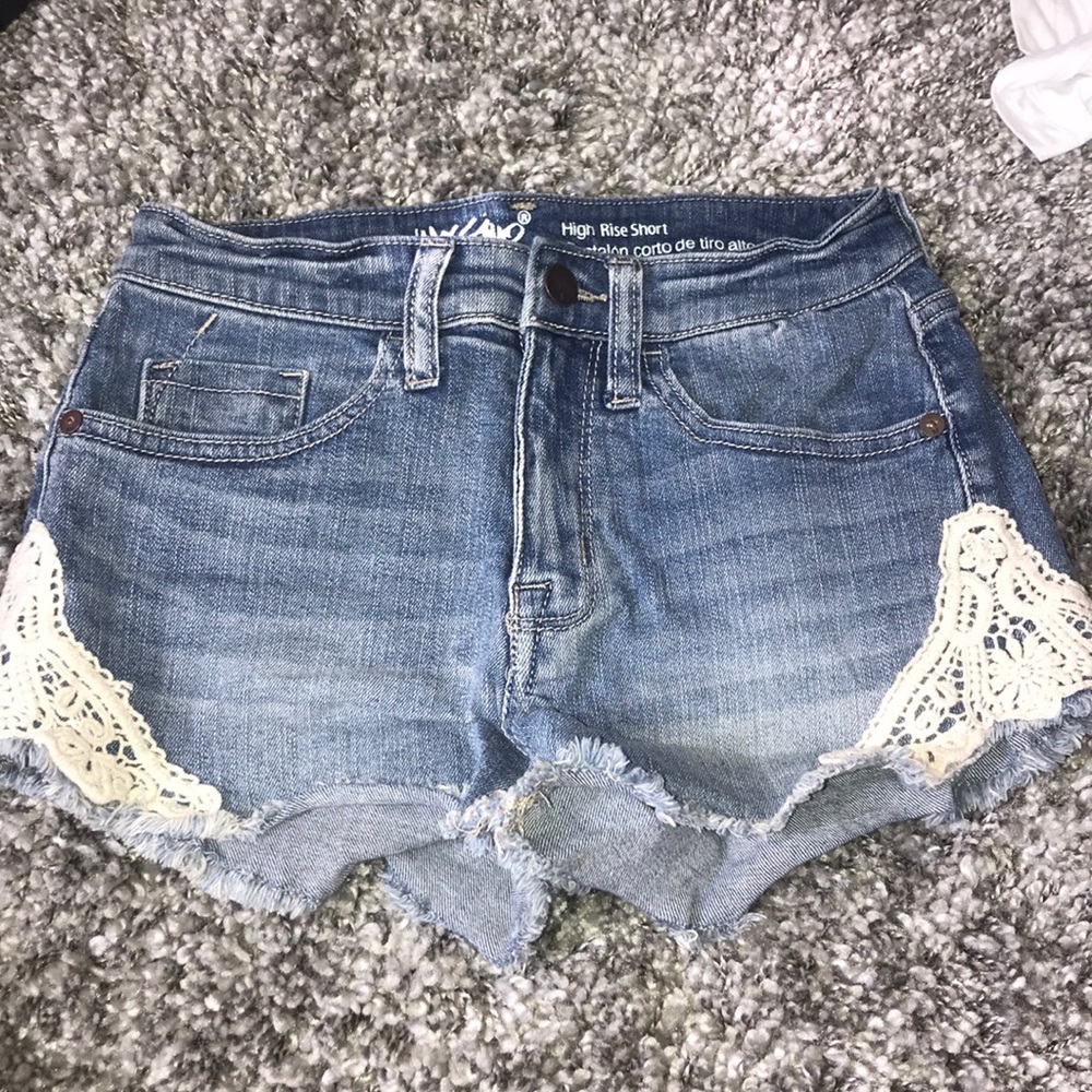 Denim Shorts with lace detailing
